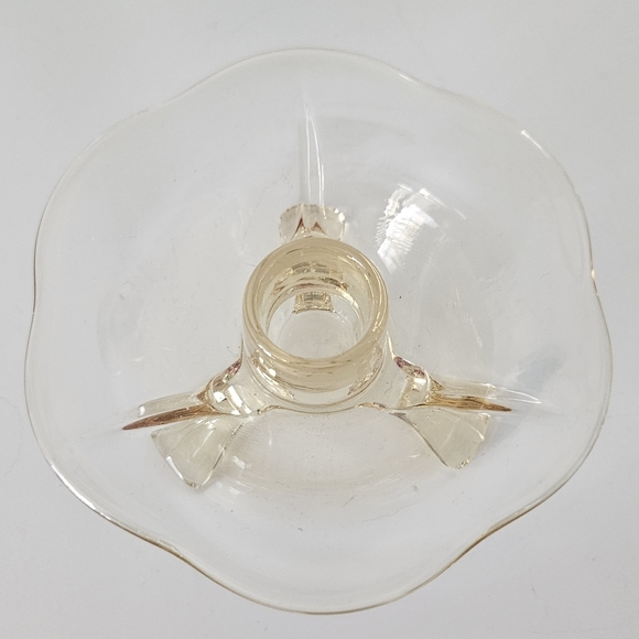 Fostoria Fairfax Style Yellow Topaz Candle Holder - Picture 2 of 6